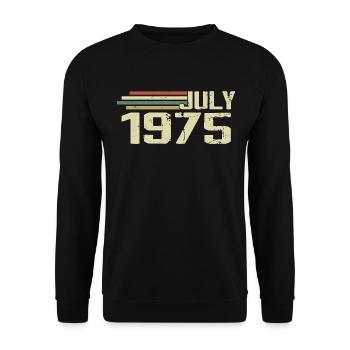 Geburtstag Juli 1975 Jahr 1975 Juli Jahrgang 1975 - Unisex Pullover - Schwarz - Vorne - Alina (178cm) & Michal (187cm)
