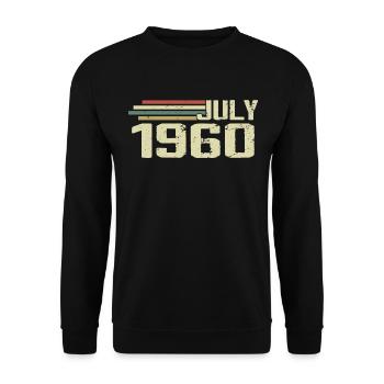 Geburtstag Juli 1960 Jahr 1960 Juli Jahrgang 1960 - Unisex Pullover - Schwarz - Vorne - Alina (178cm) & Michal (187cm)