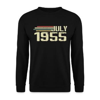 Anniversaire juillet 1955 Année 1955 juillet Né en 1955 - Sweat-shirt Unisexe - noir - Devant - Alina (178cm) & Michal (187cm)