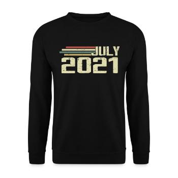 Anniversaire juillet 2021 Année 2021 juillet Né en 2021 - Sweat-shirt Unisexe - noir - Devant - Alina (178cm) & Michal (187cm)