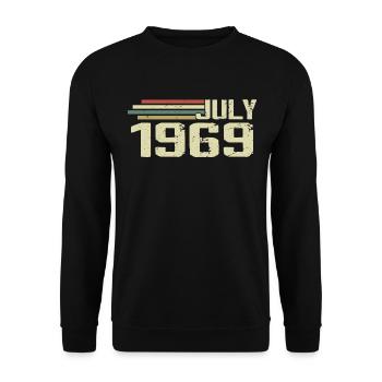 Geburtstag Juli 1969 Jahr 1969 Juli Jahrgang 1969 - Unisex Pullover - Schwarz - Vorne - Alina (178cm) & Michal (187cm)