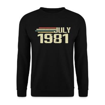 Geburtstag Juli 1981 Jahr 1981 Juli Jahrgang 1981 - Unisex Pullover - Schwarz - Vorne - Alina (178cm) & Michal (187cm)