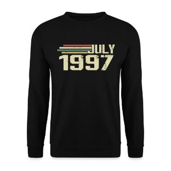 Birthday July 1997 Year 1997 July Vintage 1997 - Unisex Sweatshirt - black - Front - Alina (178cm) & Michal (187cm)