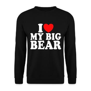 J'Aime Mon Gros Ours Couple Homme Ours - Sweat-shirt Unisexe - noir - Devant - Alina (178cm) & Michal (187cm)