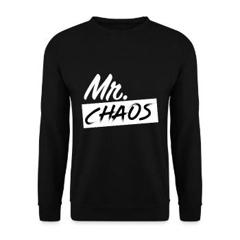 Man Mr. Chaos Funny Crazy JGA Gift - Unisex Sweatshirt - black - Front - Alina (178cm) & Michal (187cm)