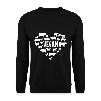 Végétalien, végétalien, défenseur des droits des animaux, défenseur des animaux - Sweat-shirt Unisexe - noir - Devant - Alina (178cm) & Michal (187cm)