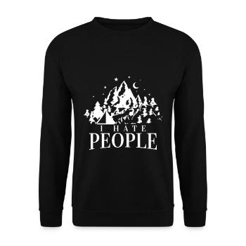 Camping je déteste les gens en disant drôle - Sweat-shirt Unisexe - noir - Devant - Alina (178cm) & Michal (187cm)