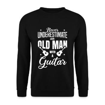 Guitare vieux cadeau musicien guitare - Sweat-shirt Unisexe - noir - Devant - Alina (178cm) & Michal (187cm)