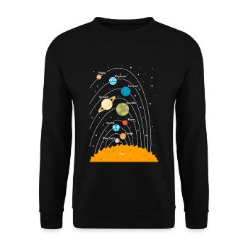 Astronomie Astrologe Weltraum Planeten Geschenk - Unisex Pullover - Schwarz - Vorne - Alina (178cm) & Michal (187cm)