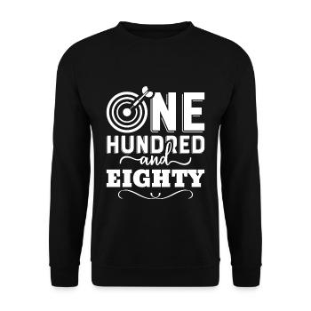 Dart Darts 180 Geschenk Dartspieler Darten Lustig - Unisex Pullover - Schwarz - Vorne - Alina (178cm) & Michal (187cm)