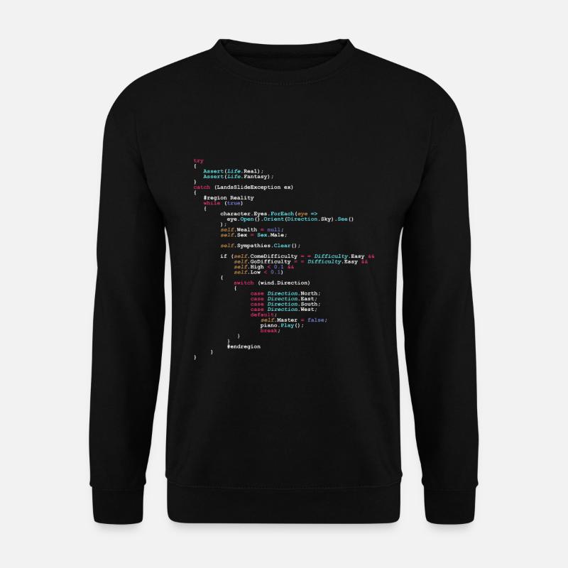 Coding Funny code saying gift programmer - Unisex Sweatshirt - black