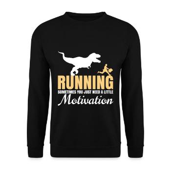 Courir Courir Jogging Motivation T-Rex Dino Funny - Sweat-shirt Unisexe - noir - Devant - Alina (178cm) & Michal (187cm)