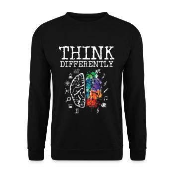 THINK DIFFERENTLY - Neurodiversity Art Creative - Unisex Sweatshirt - black - Front - Alina (178cm) & Michal (187cm)