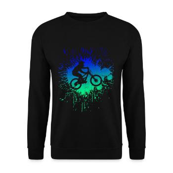 Mountain Bike - MTB Mountainbiker Gift - Unisex Sweatshirt - black - Front - Alina (178cm) & Michal (187cm)