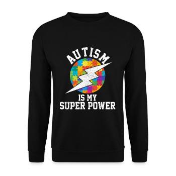 Autism Is My Superpower - Autismus - Unisex Sweatshirt - black - Front - Alina (178cm) & Michal (187cm)