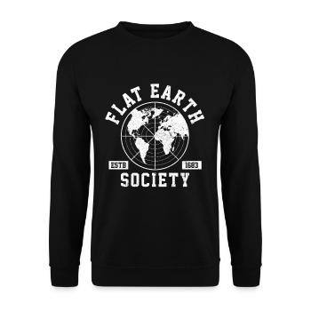 Flat Earth Society - Théorie du complot - Sweat-shirt Unisexe - noir - Devant - Alina (178cm) & Michal (187cm)