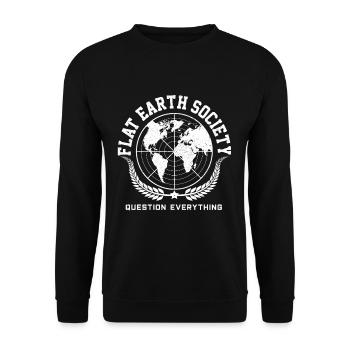 Flat Earth Society - Théorie du complot - Sweat-shirt Unisexe - noir - Devant - Alina (178cm) & Michal (187cm)