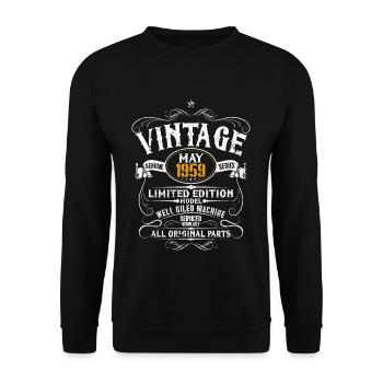 Mai 1959 - Cadeau d'anniversaire spécial pour le soixantième anniversaire - Sweat-shirt Unisexe - noir - Devant - Alina (178cm) & Michal (187cm)