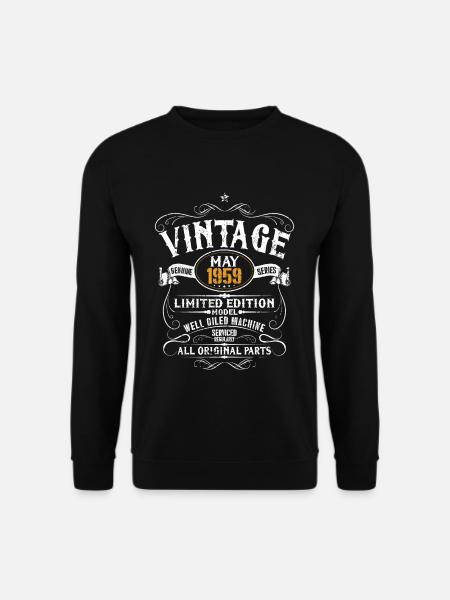 Mai 1959 - Vintage 60. Geburtstag Geschenk Lustig - Unisex Pullover - Schwarz