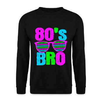 80s Bro - 80s Retro Neon Disco Sunglasses - Unisex Sweatshirt - black - Front - Alina (178cm) & Michal (187cm)