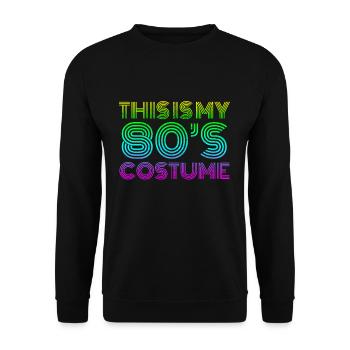 80s Costume - années 80 Rétro Neon Disco Drôle - Sweat-shirt Unisexe - noir - Devant - Alina (178cm) & Michal (187cm)