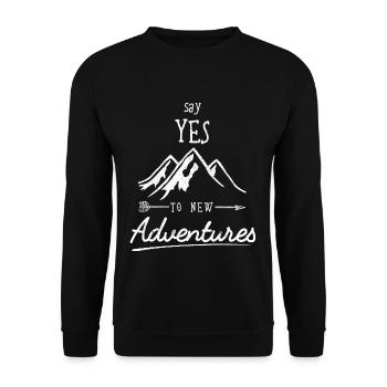 Adventure - Adventure Mountains Camping Hiking - Unisex Sweatshirt - black - Front - Alina (178cm) & Michal (187cm)