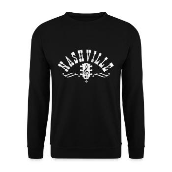 Nashville Tennessee - Country Musik Gitarre - Unisex Pullover - Schwarz - Vorne - Alina (178cm) & Michal (187cm)