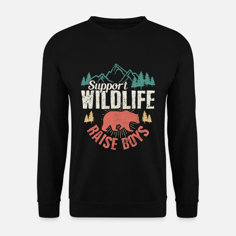 Support Wildlife - Muttertag Vater Mutter Lustig - Unisex Pullover - Schwarz