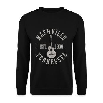Nashville Tennessee - Country Music Guitare - Sweat-shirt Unisexe - noir - Devant - Alina (178cm) & Michal (187cm)
