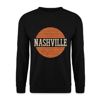 Nashville Vintage - Unisex Pullover - Schwarz - Vorne - Alina (178cm) & Michal (187cm)