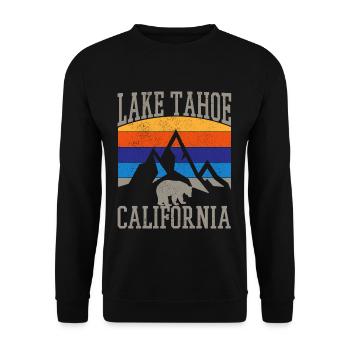 Lake Tahoe California Vintage Souvenir - Sweat-shirt Unisexe - noir - Devant - Alina (178cm) & Michal (187cm)