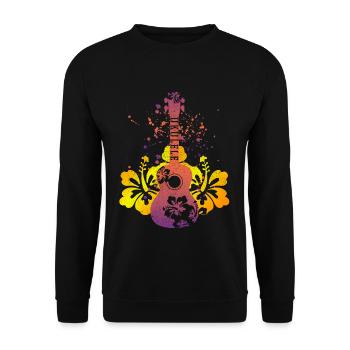 Ukulele - Hawaii hibiscus gift - Unisex Sweatshirt - black - Front - Alina (178cm) & Michal (187cm)