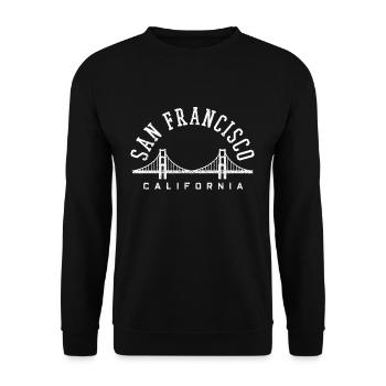 San Francisco California USA California Souvenir - Unisex Sweatshirt - black - Front - Alina (178cm) & Michal (187cm)