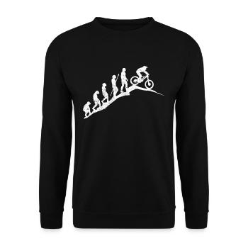 Mountainbike Downhill Evolution - MTB Geschenk - Unisex Pullover - Schwarz - Vorne - Alina (178cm) & Michal (187cm)
