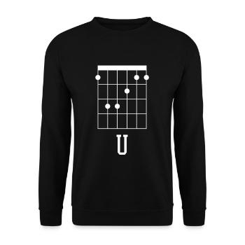 Fuck You - Gitarre F Akkord Gitarrist Geschenk - Unisex Pullover - Schwarz - Vorne - Alina (178cm) & Michal (187cm)