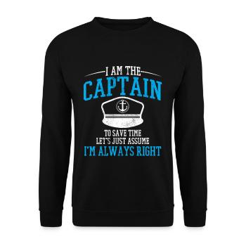 Capitaine - capitaine maritim voile cadeau drôle - Sweat-shirt Unisexe - noir - Devant - Alina (178cm) & Michal (187cm)