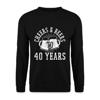40th Birthday - Beer Gift Funny - Unisex Sweatshirt - black - Front - Alina (178cm) & Michal (187cm)