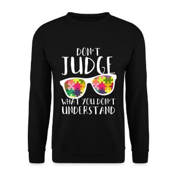 Autism Awareness - Autismus - Unisex Pullover - Schwarz - Vorne - Alina (178cm) & Michal (187cm)
