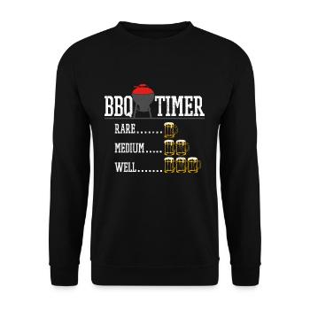 BBQ Timer - BBQ Beer Chef Funny Gift - Unisex Sweatshirt - black - Front - Alina (178cm) & Michal (187cm)