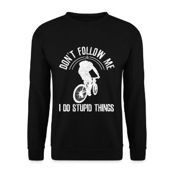 Mountain Bike - MTB Mountainbiker Funny Gift - Unisex Sweatshirt - black - Front - Alina (178cm) & Michal (187cm)