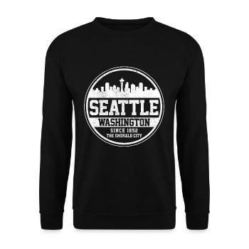 Seattle Washington - Unisex Sweatshirt - black - Front - Alina (178cm) & Michal (187cm)