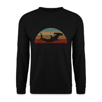 Plongeur de pêcheur à la ligne de requin marteau - Sweat-shirt Unisexe - noir - Devant - Alina (178cm) & Michal (187cm)