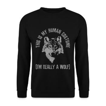 loup - Sweat-shirt Unisexe - noir - Devant - Alina (178cm) & Michal (187cm)