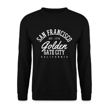 San Francisco, Californie - Etats-Unis d'Amérique Souvenir - Sweat-shirt Unisexe - noir - Devant - Alina (178cm) & Michal (187cm)