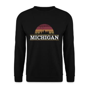 Michigan Vintage - Unisex Sweatshirt - black - Front - Alina (178cm) & Michal (187cm)