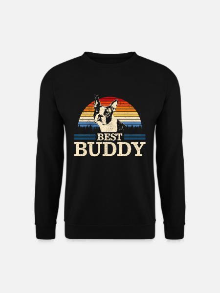 Best Buddy - Boston Terrier Vintage - Unisex Pullover - Schwarz