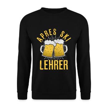 Apres Ski Instructor - Beer Party Funny Gift - Unisex Sweatshirt - black - Front - Alina (178cm) & Michal (187cm)