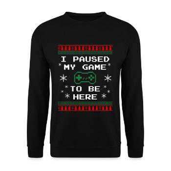 Ugly Christmas Gaming Gamer Christmas Gift - Unisex Sweatshirt - black - Front - Alina (178cm) & Michal (187cm)