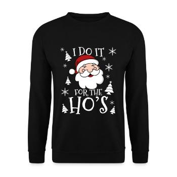 Weihnachtsmann Spruch Lustig Weihnachten Geschenk - Unisex Pullover - Schwarz - Vorne - Alina (178cm) & Michal (187cm)