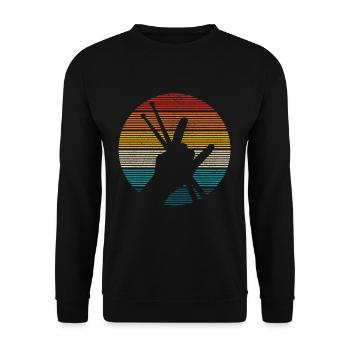 Vintage drummer drums gift - Unisex Sweatshirt - black - Front - Alina (178cm) & Michal (187cm)